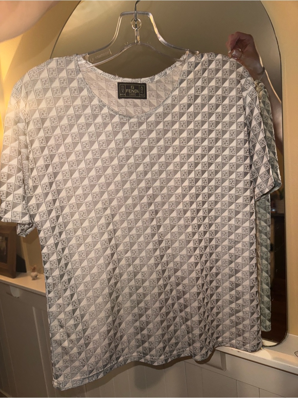Vintage Fendi Jeans Roma Amor FF Monogram T-Shirt — Size M — Made in Italy